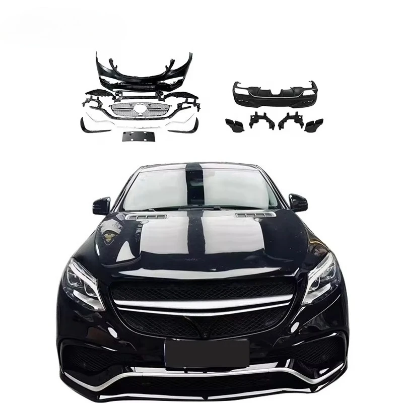 

W292 Bumper for 2015-2018 GLE Coupe C292 Upgrade GLE63 Front Bumper Diffuser with Exhaust Pipe