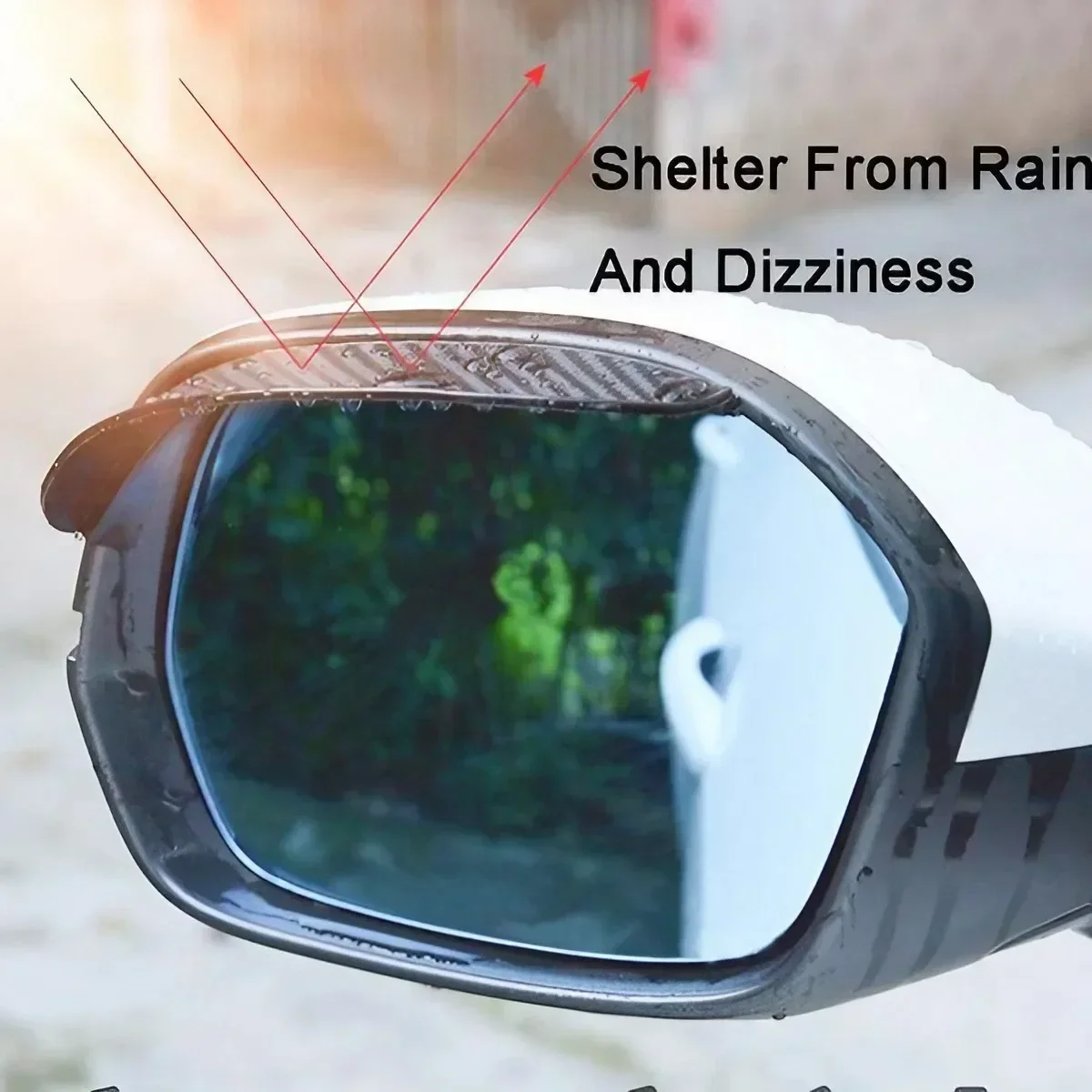 STONEGO Car Mirror Rainshield Thickened Carbon Fibre Car Reflective Reversing Mirror Rain Brow Rainshield