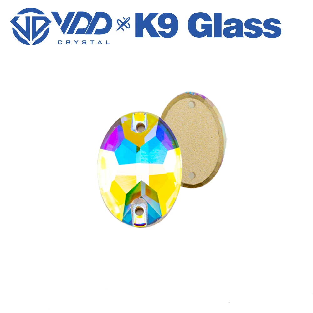 VDD S255 Kristall AB Oval AAAAA Top-Qualität K9 Glas Aufnähbare Strasssteine Kristall-Flachsteine zum Aufnähen für Kleidungsdekorationen – Detail 4