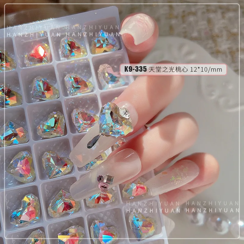 5 sztuk cyrkonie do paznokci wisiorki kryształowy diament Nail Art kropla wody Aurora symfonia szklane paznokcie diamentowa biżuteria