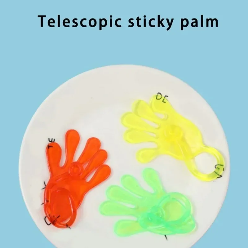 1 PC Elastic Palm Nostalgia Elastic Retractable Sticky Palm Venting Creative Trickster Small Hand Children\'s Toys