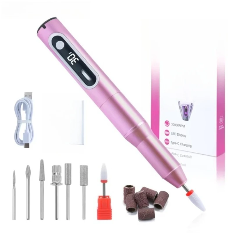 

30000 RPM Brushed Motor Aluminum Professional Portable Nail Drill Machine Electric Nail File Pen Manicure