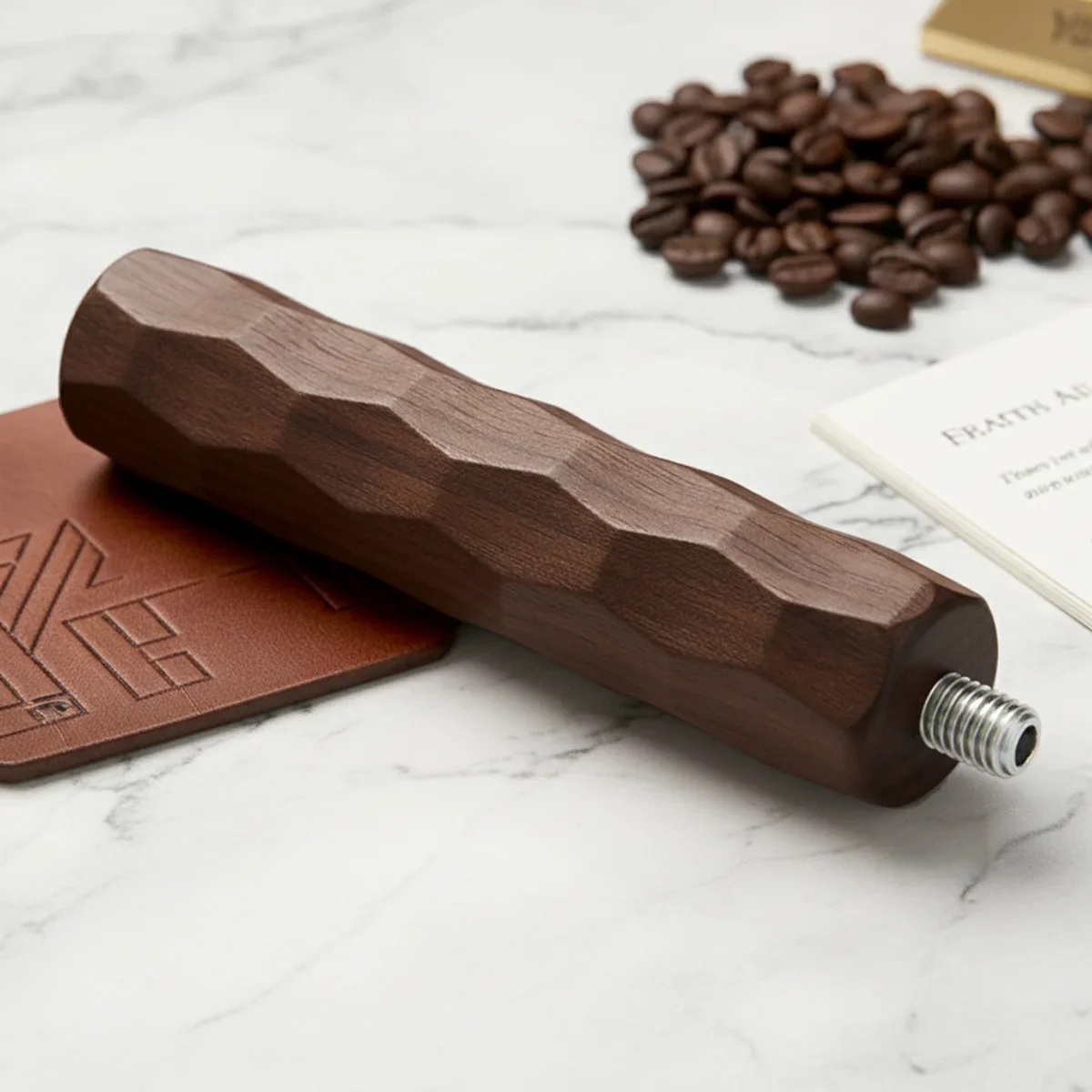 Coffee Machine Wooden Handle Threaded Handle Natural Wood Texture Coffee Machine Replacement Accessory Espresso