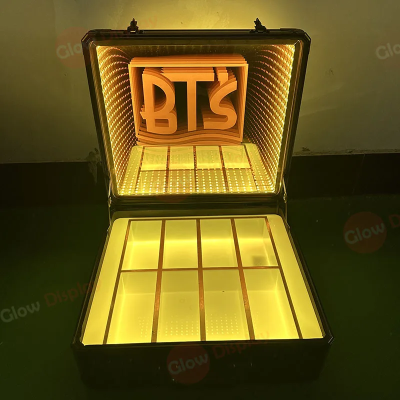 

Custom Lockable LED Money Box Lighted Dollar Carrier Locking Display Case Wine Bottles Briefcase Champagne Suitcase Presenter