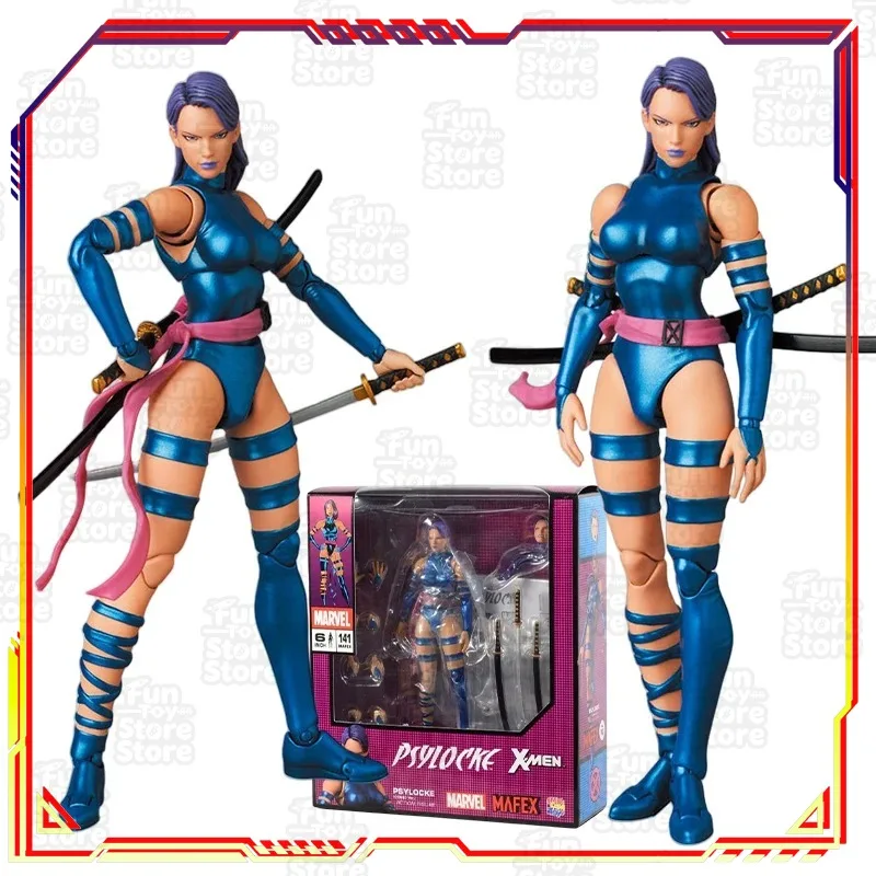 MAFEX Psylocke Versión COMIC Figura de acción oficial de Marvel X-Men, juguete coleccionable con licencia, modelo de estatua, pieza de exhibición para fanáticos