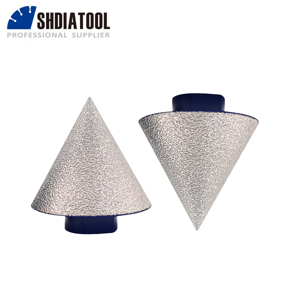 SHDIATOOL 2pcs Dia 50mm Diamond Beveling Chamfer Bits for Granite Marble Tiles Existing Holes Enlarging Polishing Shaping 5/8-11