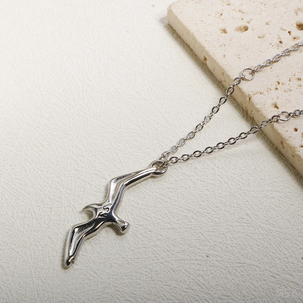 Trend ige Edelstahl t s Möwe Anhänger Halskette Vogel Charm Kette Halskette für Frauen Männer Paar Schmuck – Detail 9