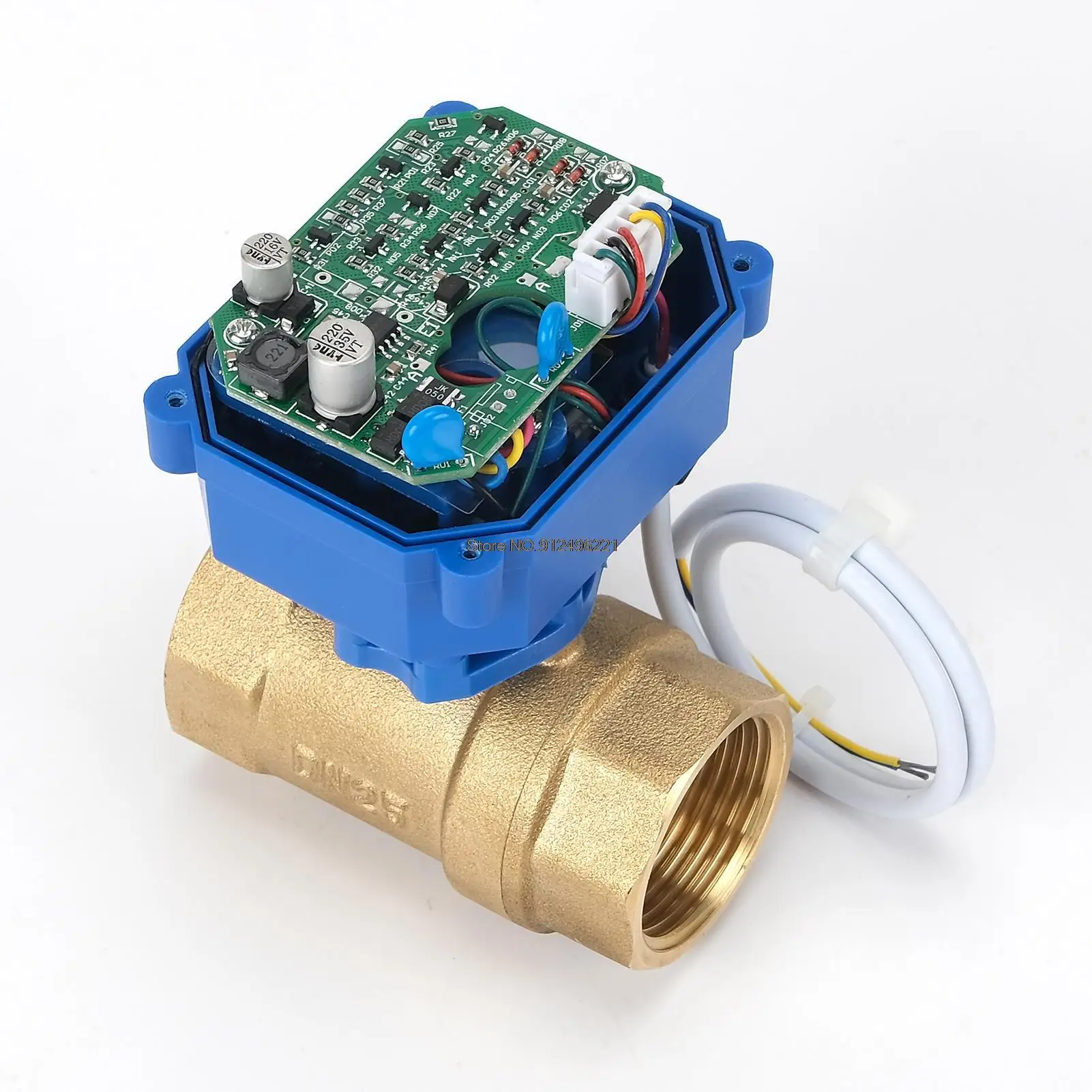 AC/DC9-24V DN15 DN20 DN25 3 Wires 2 Control Brass Two Way Electric Ball Valve Motorized Valve for Water