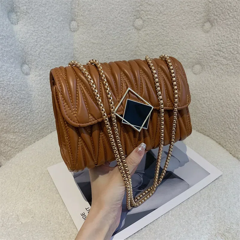 Diamond Bag New Product Small Fresh Three Dimensional Diamond Embroidered Thread Chain Bag Elegant Crossbody