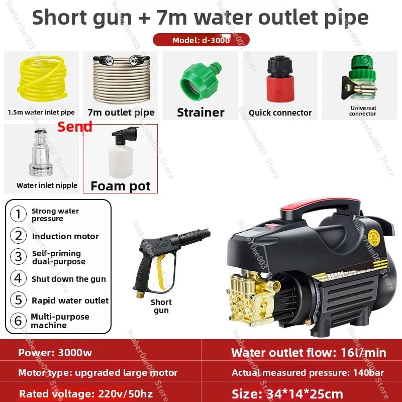 

Ultra High-Pressure Multifunctional Portable Automatic Home Car Washer Water Gun Pump