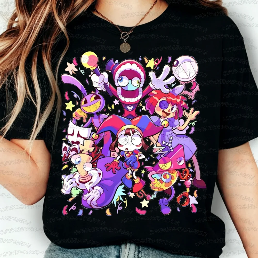 Summer Men's Women's Short Sleeve Cartoon Y2K Clothing Comfortable Casual The Amazing Digital Circus Tops T-shirt