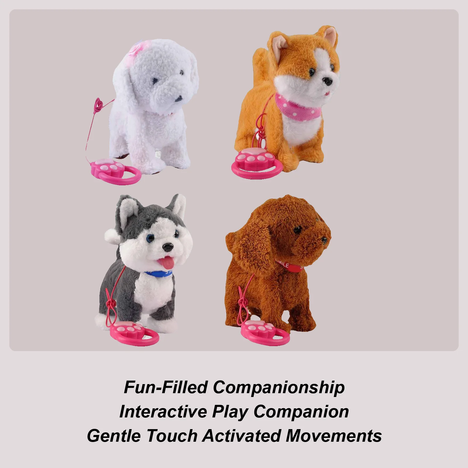 Brinquedo de cachorro robô interativo de pelúcia andando com música cachorro robô que atende como um cachorrinho real para crianças meninos meninas festa de aniversário