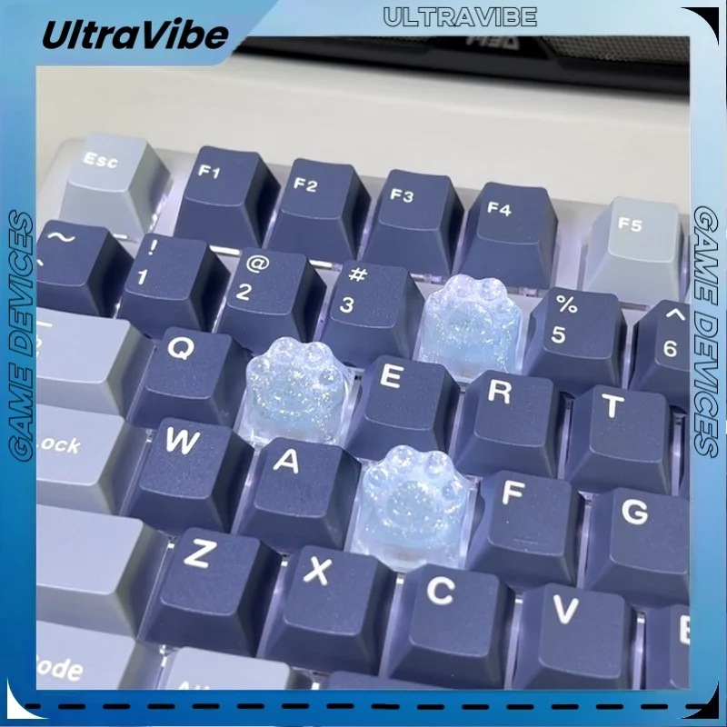 Original Fine Flash Cat Claw Keycap Cross Axis Mechanical Keyboard Personalized Resin Soft Keycap Esc Direction Key Supplement