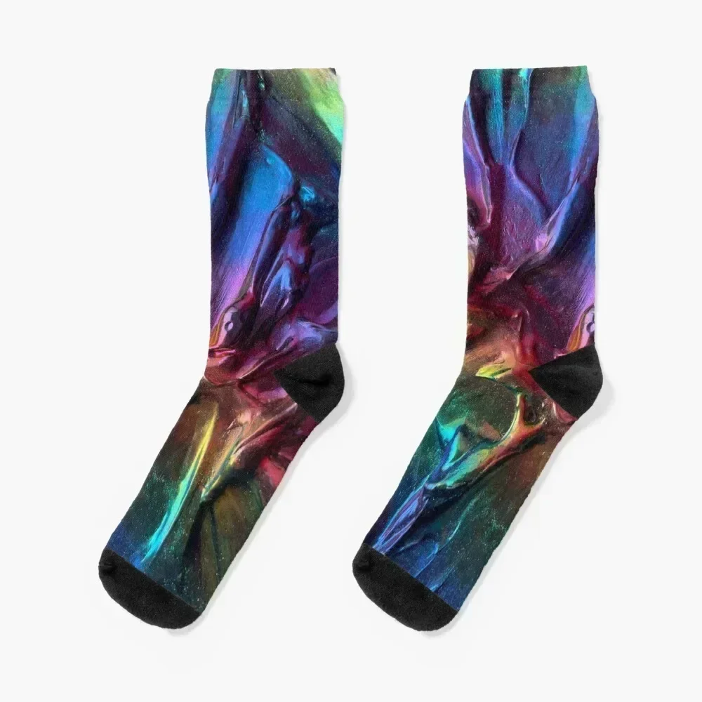 

Textured Oil Slick Socks gifts heated Heating sock crazy Socks Man Women's summer new year loose essential Women's Socks Men's