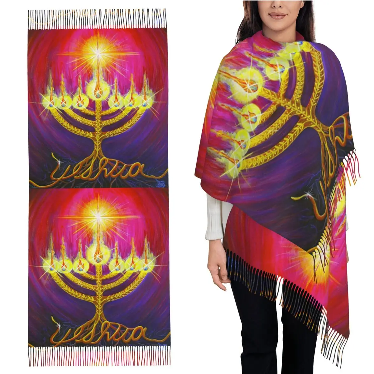 

Light Of Life Scarf Tassel Scarves for Women Soft Warm Shawls and Wraps Long Fall Winter Shawl Wrap