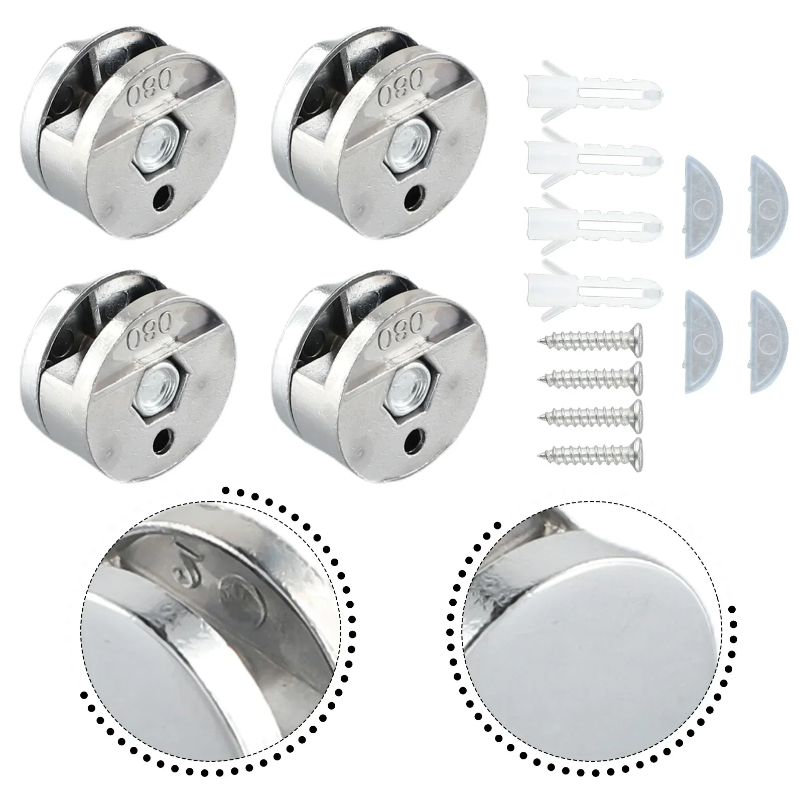 Home Hotels Washrooms Bathrooms Dressing Tables Elevators Mirror Clip Glass Clip 4Set Hang Holder Round Hanging