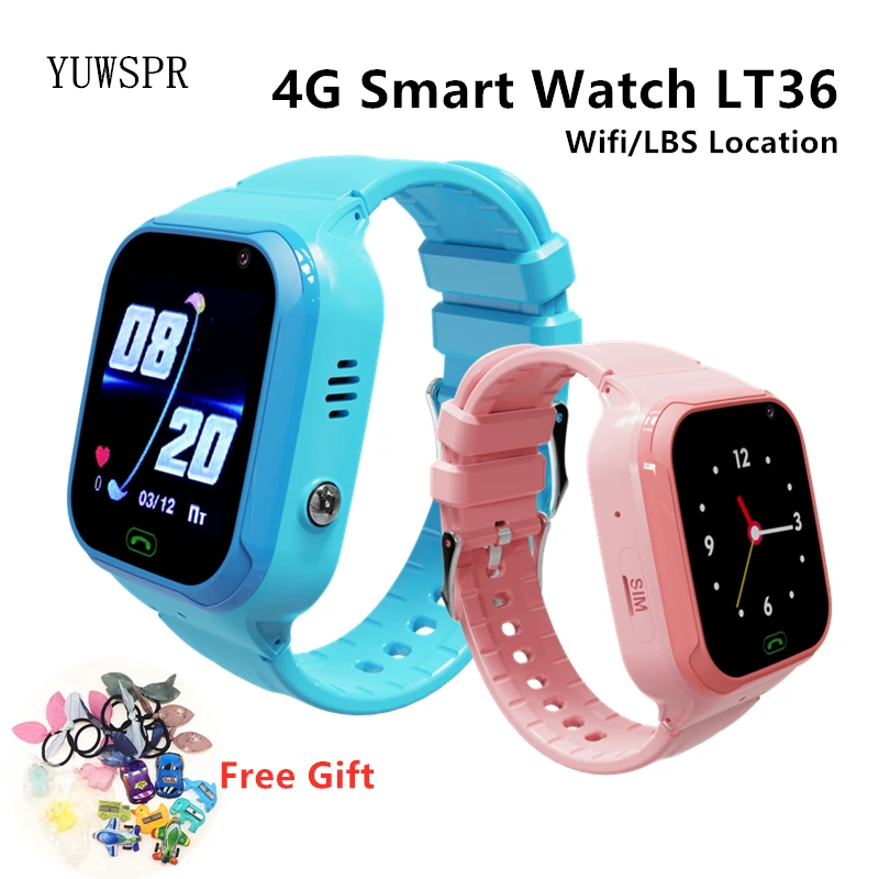 Kids GPS Tracker Smart Watches WiFi LBS Tracking Video Call Camera Baby Smartwatches Clock for 3~10 Years Old Boys Girls LT36