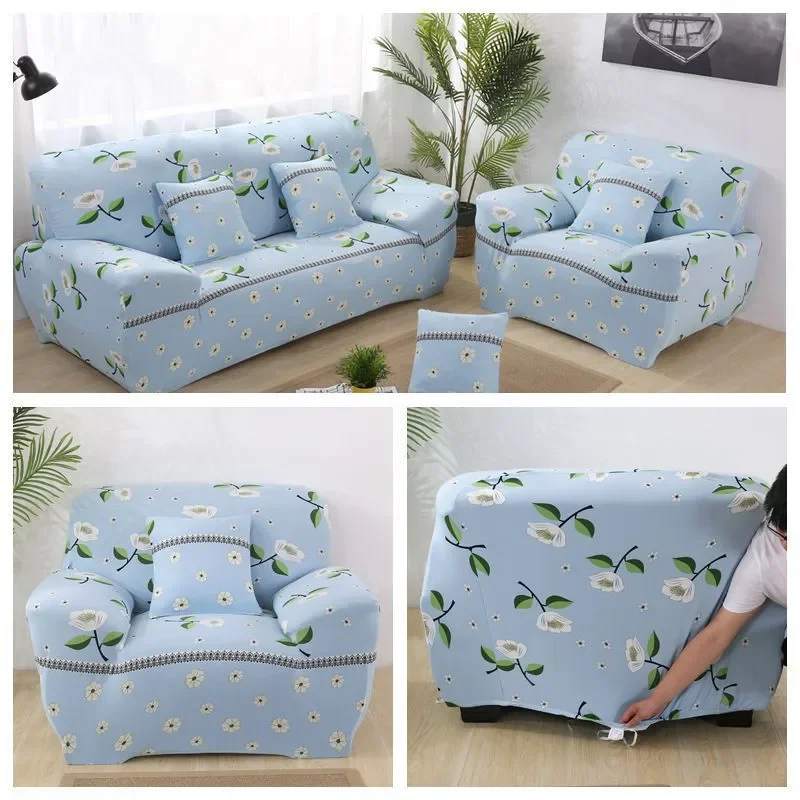 Flower Sofa Cover Slipcover Elastic Housse De Canape Extensible Tight All-inclusive Single/two/three/four-seater For Living Room