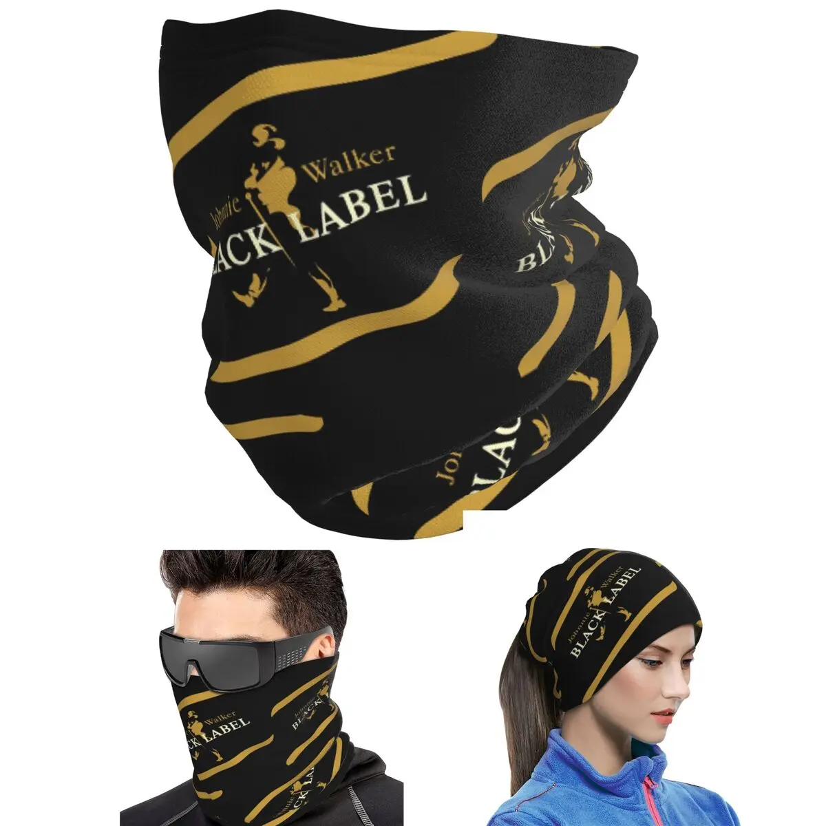 Johnnie Walker Bandana Neck Gaiter Printed Wrap Scarf Warm Cycling Scarf For Men Women Adult Breathable