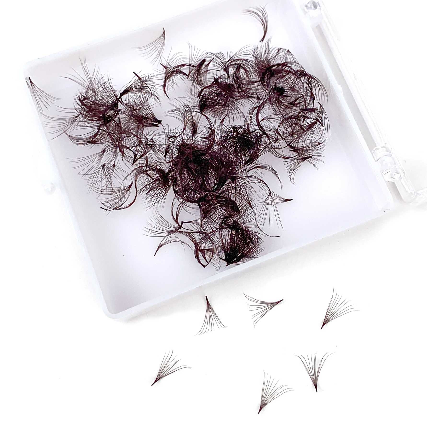 ARTSTAR Brown Premade Fan Lash Extensions 5D to 20D Thin Pointy Base 500 Fans Loose Promade Volume Lashes Makeup Cilio