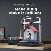 ANYCUBIC Kobra 3 Max Combo FDM 3D Printer up to 600mm/s Maximum Print Speed Massive Build Volume 500*420*420mm Smart APP Control