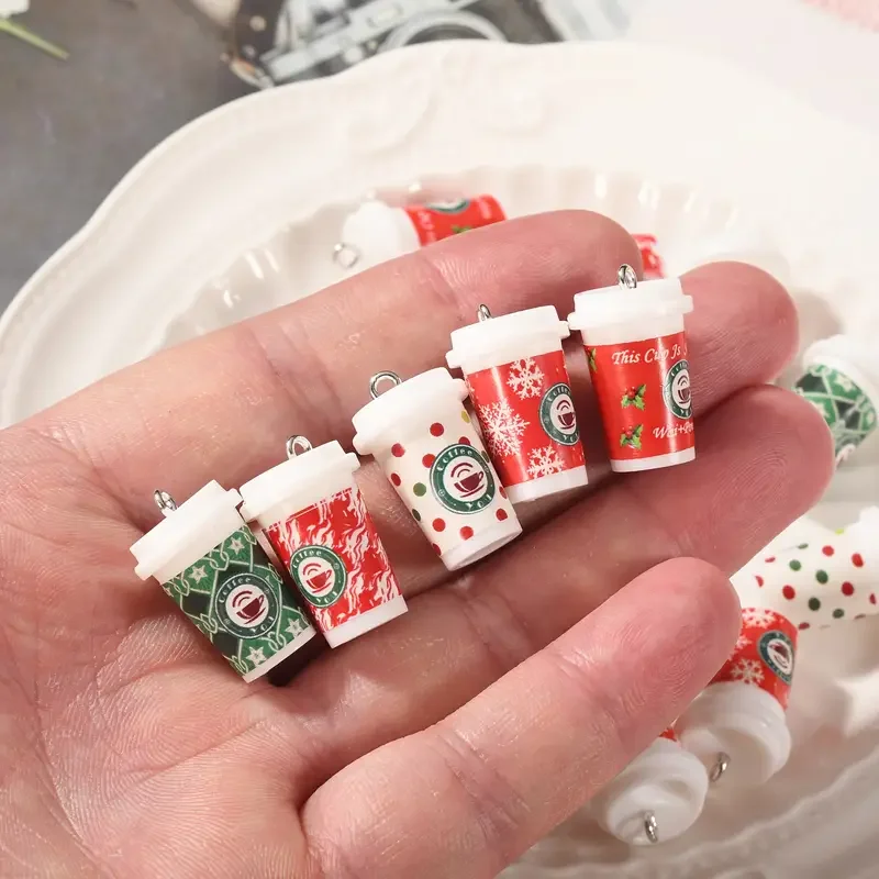 

10pcs Resin Coffee Cup Pendants, Cute Resin Charms, DIY Crafting Accessories, Suitable for Necklace, Bracelet, Keychain Making