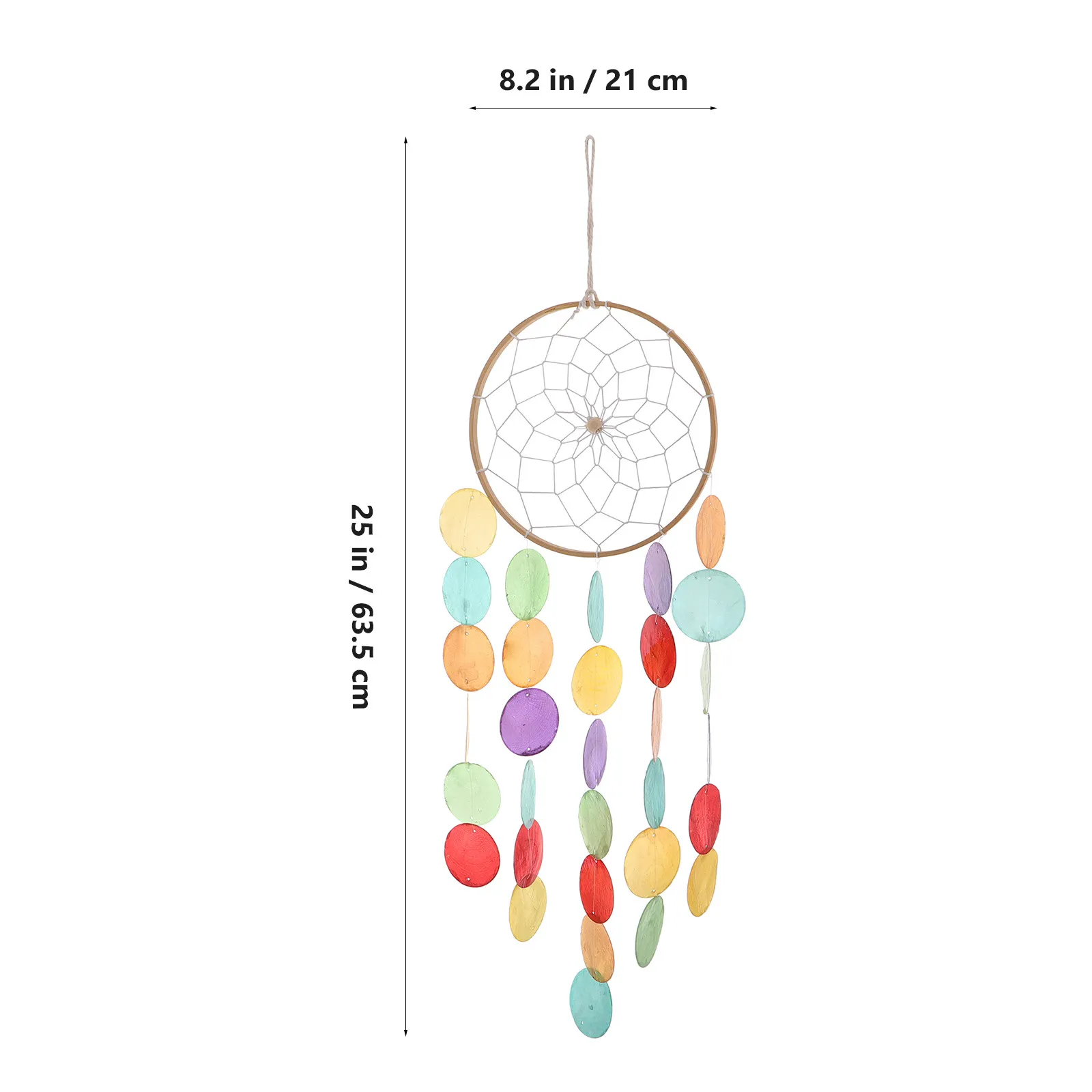 Seashell Wind Chime Dreamcatcher Design Handcrafted Beach Home Decor Hanging Shell Wall Ornament for Bedroom Living Room Patio - view 2