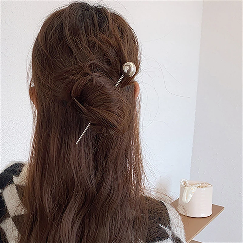 1 pc retro estilo chinês metal enrolado cabelo hairpin coreano geométrico anel redondo versátil temperamento hairpin acessórios para o cabelo