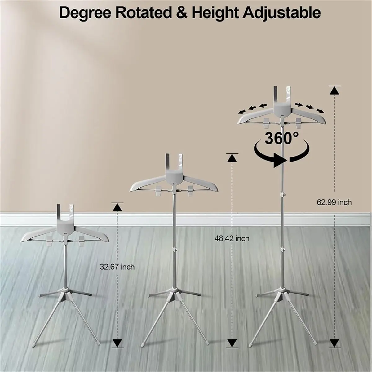 L! DT486^Foldable Garment Steamer Stand with Ironing Gloves for Clothes,Adjustable Steamer Rack with Two Clips for Suit Shirt,A