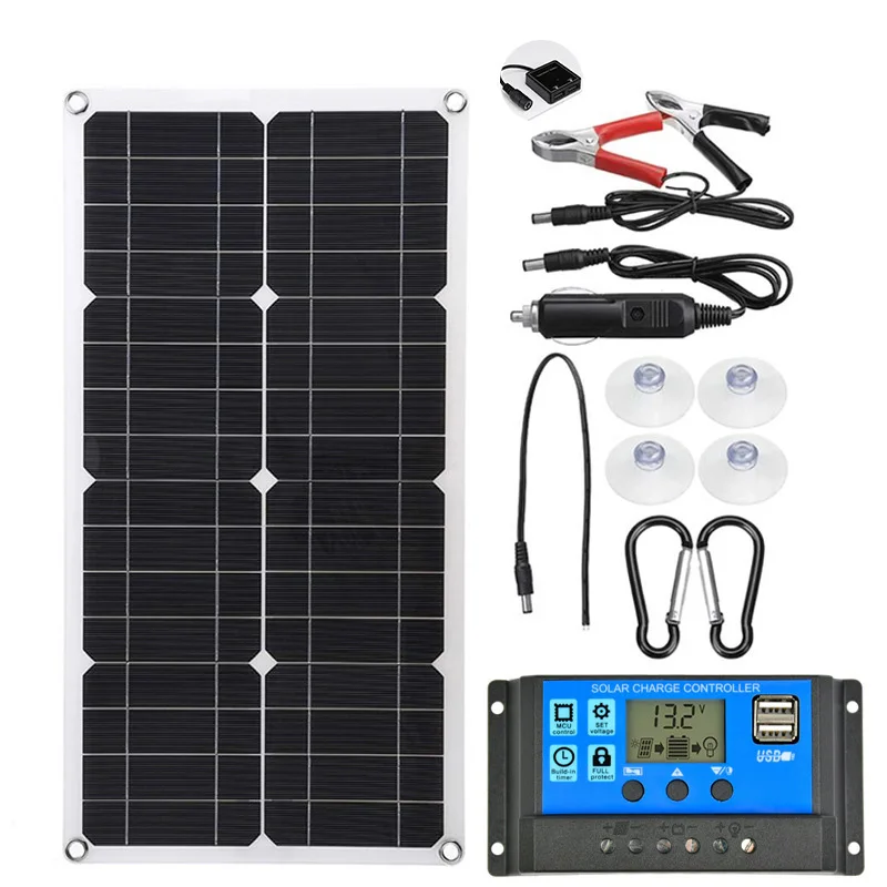 1000W Solar Panel Flexible Power Bank Solar Cell Kit 12V18V Controller Solar Plate For Solar Camping RV Car Fast Battery Charger