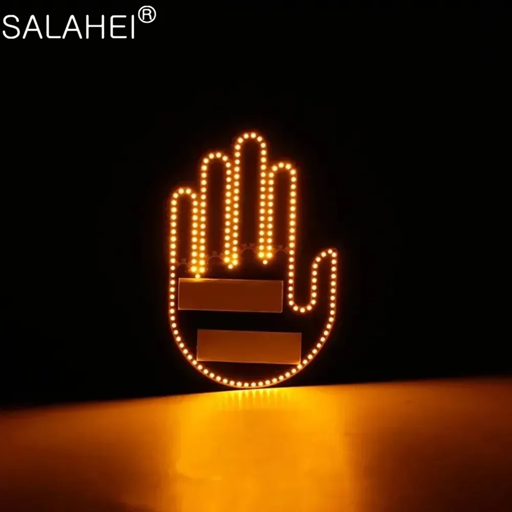 

Three Models Car Finger Light with Remote Control Led Gesture Light Road Rage Sign Middle Finger Gesture Palm Light Accessories