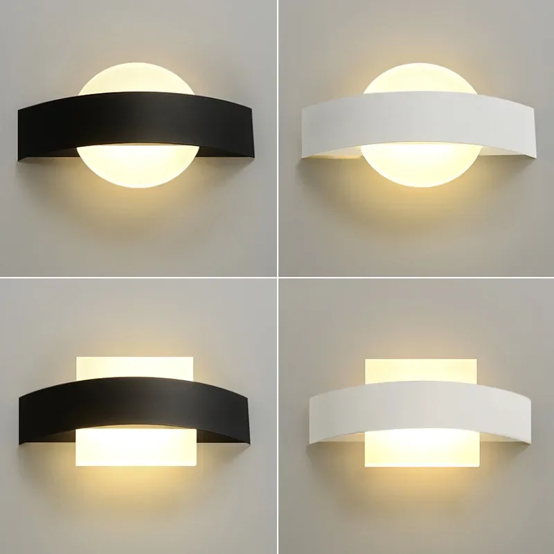 Imagem -02 - Lâmpada de Cabeceira Acrílica para Quarto 7w Led Moderno Simples Criativo Redonda Quadrado Interior Sala de Estar Fundo Parede Decorativo