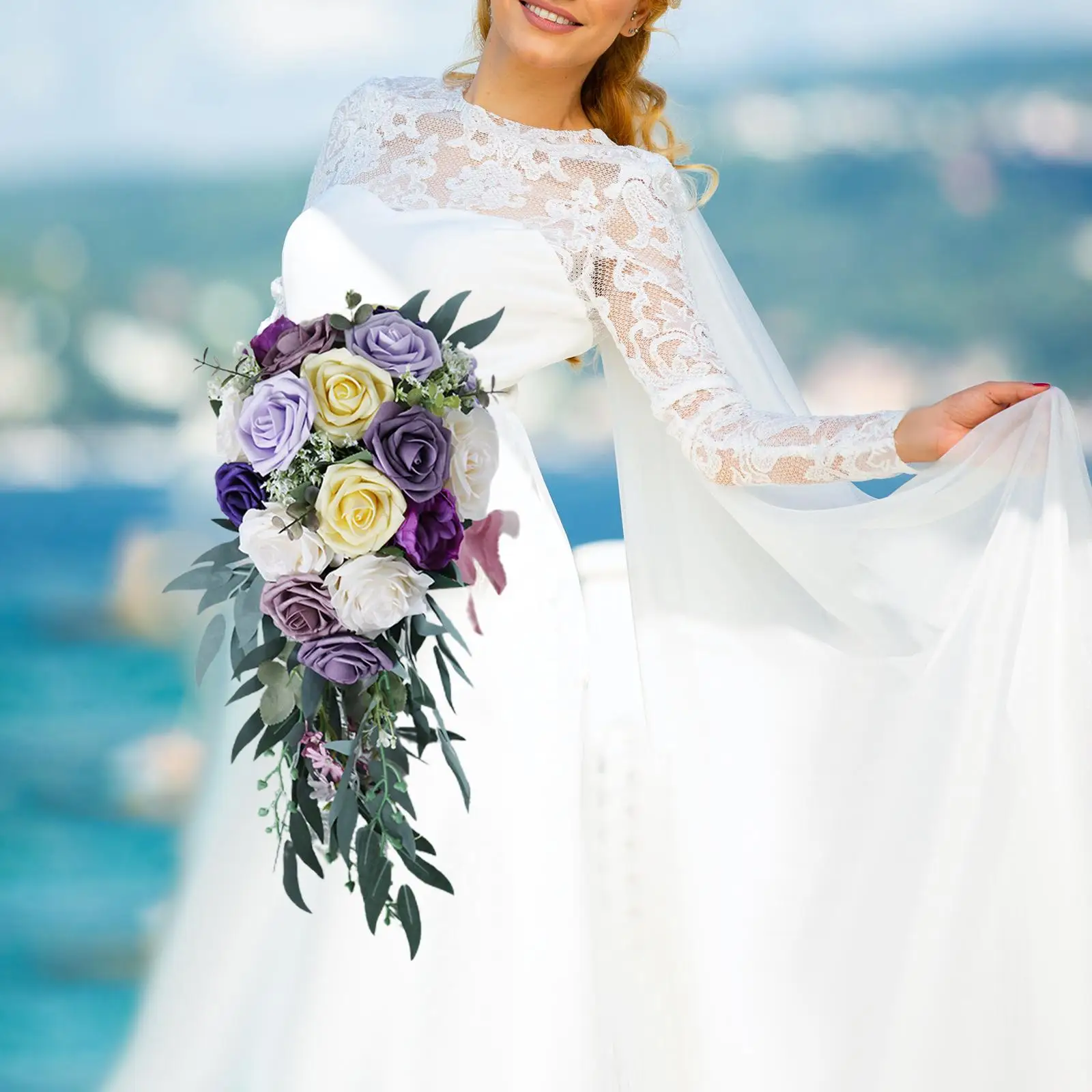 

Искусственный свадебный букет невесты Элегантный букет для церковных украшений