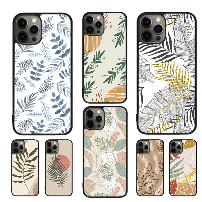 Boho Botanical Leaf Cow Cactus Mobile Phone Case Cover For iPhone 16 15 14 12 13 mini 11 Pro MAX apple 7 8 Plus SE2020 Coque