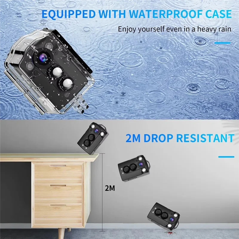 ABSQ-كاميرا يمكن حملها بالجسم للرؤية الليلية كاميرا عمل صغيرة كاميرا فيديو مقاومة للماء