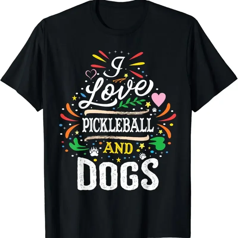 I Love Pickleball And Dogs Dog Lover Player T Shirt