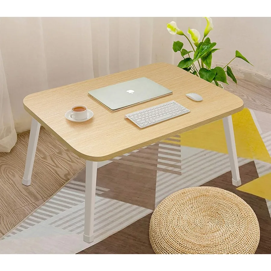 Laptop Stand for Bed Lap Desk Foldable Portable Lap Bed Tray 23.6 Inch Floor Table for Drawing Reading and Writing Oak