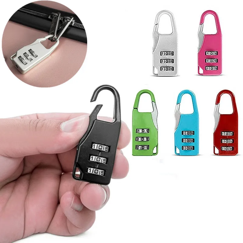3 Mini Dial Digit Number Code Password Combination Padlock Security Travel Safe Lock for Padlock Luggage  Backpack Lock of Gym