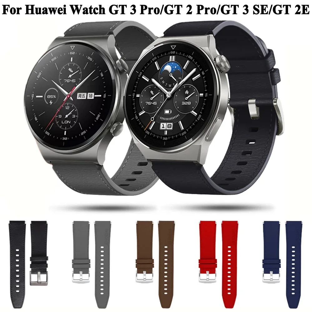 Huaweiウォッチgt3 gt2 2 3 proランナー (46mm) 用のレザーストラップ