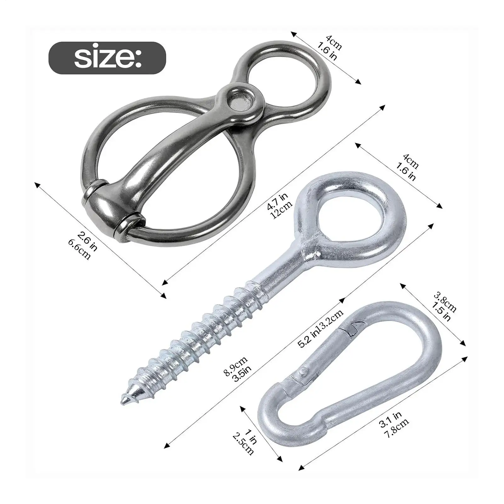 الحصان حبل حلقة الفولاذ المقاوم للصدأ معدات التدريب الإفراج السريع الحصان التعادل الدائري المقامى لستابل عربات الحظيرة غسل الرفوف #6