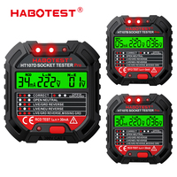 HABOTEST HT107 Socket Tester Pro Voltage Test RCD 30mA Socket Detector UK EU Plug Ground Zero Line Plug Polarity Phase Check