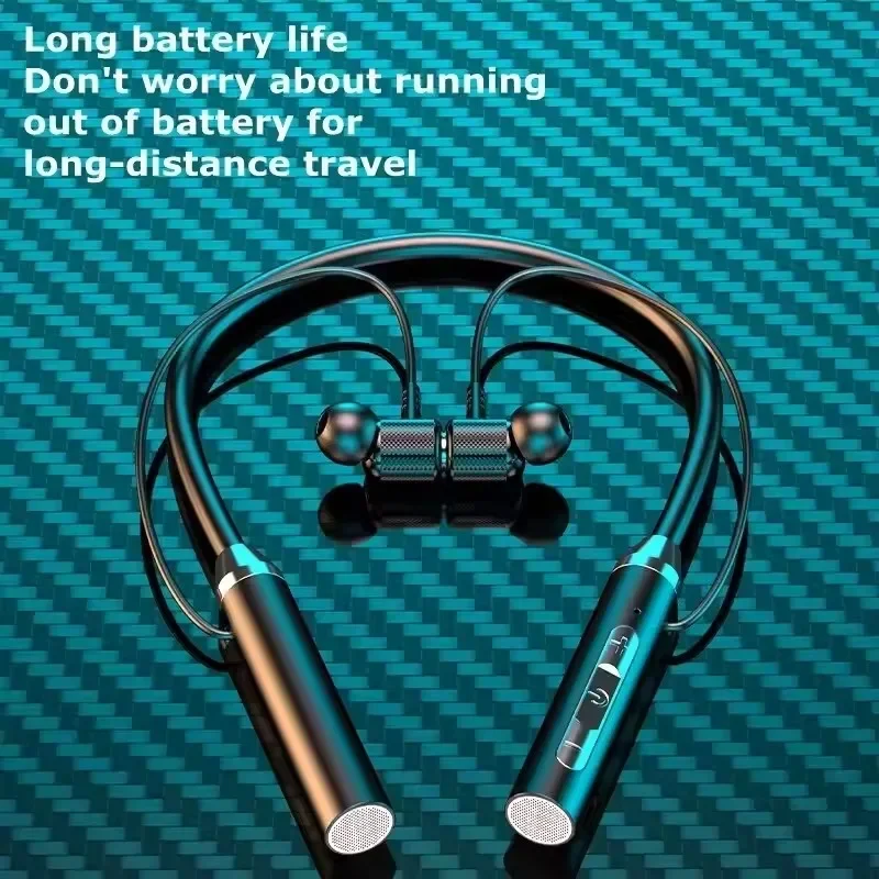 Magnetic Sports Neck Hanging TWS Earphones with Microphone Wireless 9D Bluetooth Earphones