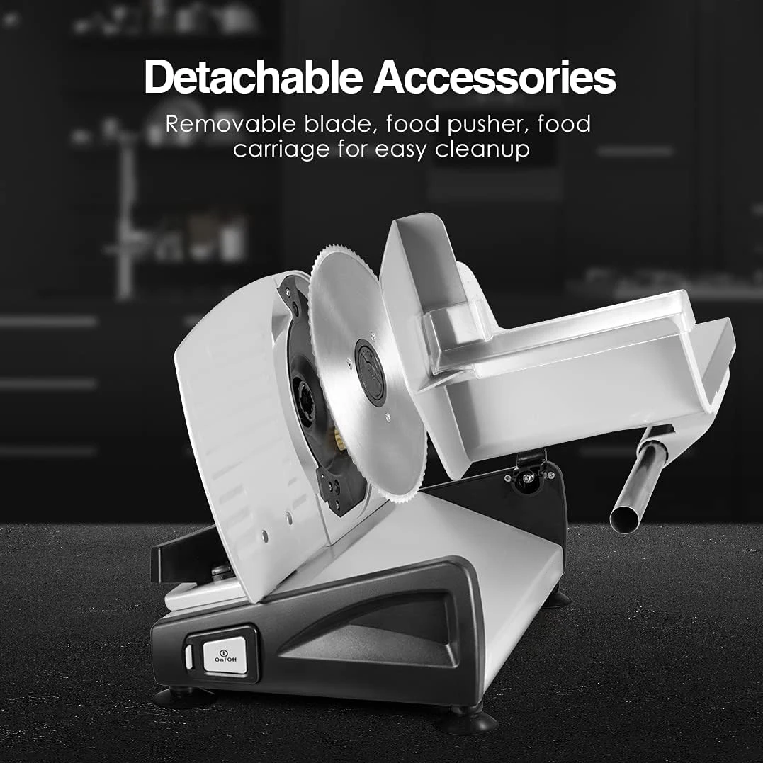 High Efficiency Frozen Meat Slicer Machine 200W Thickness Adjustable Electric Deli Food Slicer for Home Kitchen Use OEM Brand