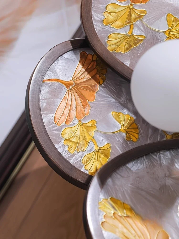 Bedroom ceiling lamp Zen new Chinese style room Song Dynasty aesthetic lamp enamel color