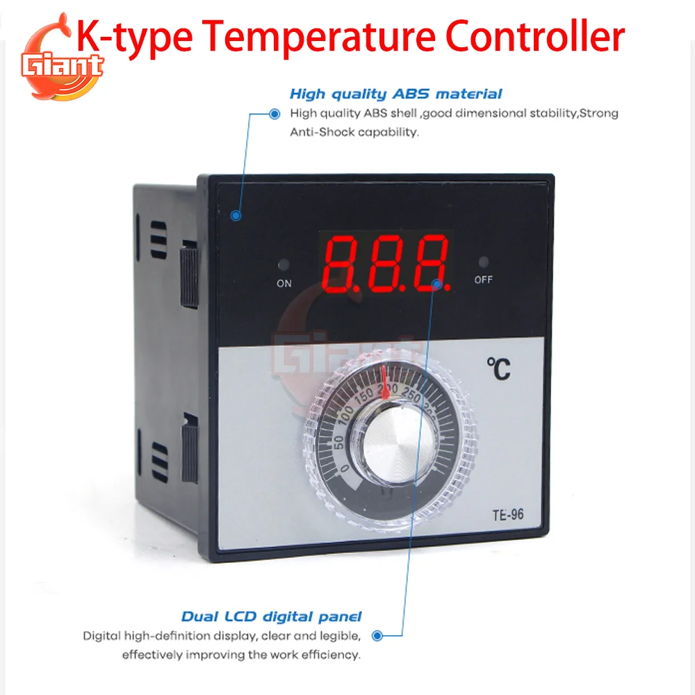 TED-2001 K-type Temperature Controller Digital Thermostat Display Temperature Controller Relay Heating Cooling Thermoregulator