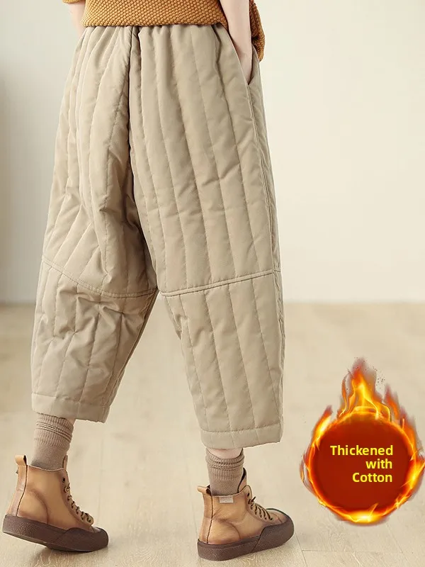 Pantaloni Harlan in cotone traspirante di nuovo arrivo invernale Pantaloni bootcut a gamba larga artistici vintage a vita alta da donna