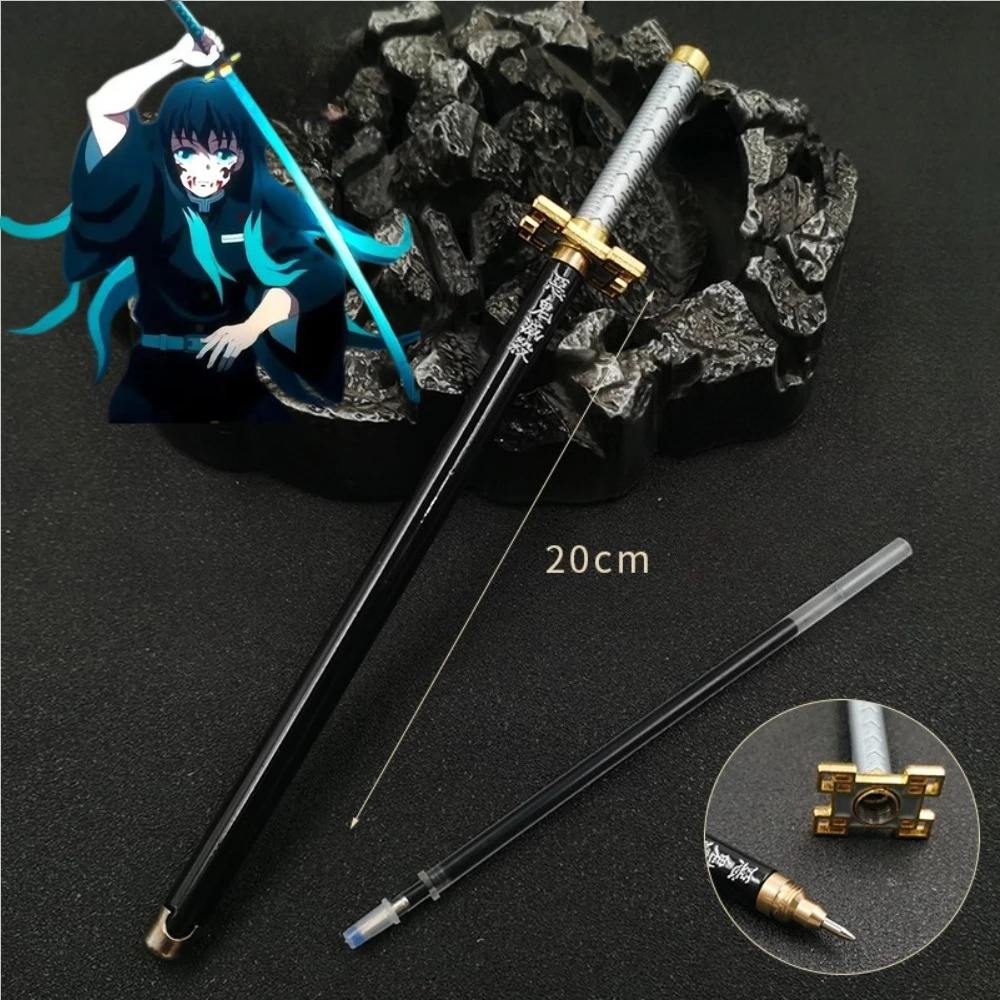 13 Styles Japan Anime Demon Model Gel Pen Black Refill Cosplay Prop Kid Student Gift SlayerWeapon Sword Student Gift view 6