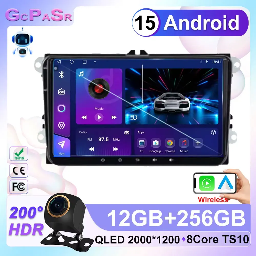 Car Radio For VW Volkswagen Skoda Octavia Golf 5 6 Touran Passat B6 Polo Jetta GPS Navigation Multimedia 9inch Android Player