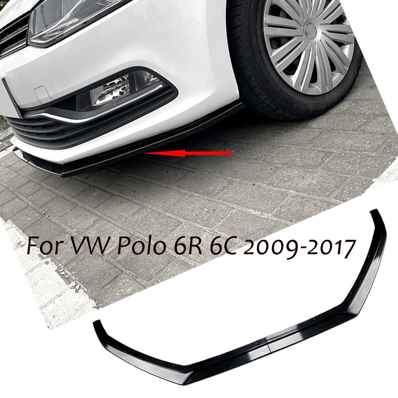 

Auto Car Front Bumper Lower Lip Splitter Diffuser Chin Kit Protector 2009-2017 For VW Polo 6R 6C Spoiler Bumper Guard Protective