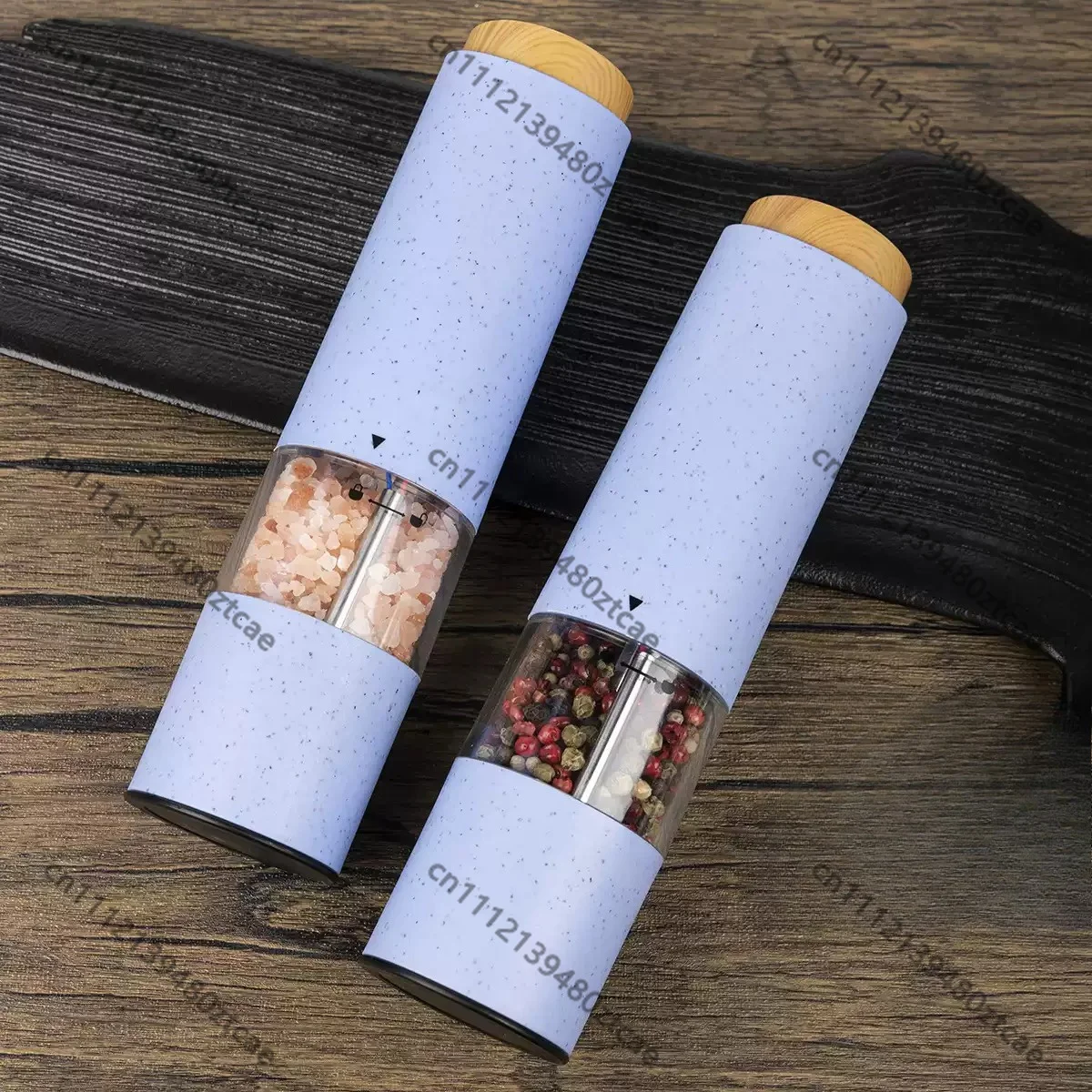 Electric Spice Grinder Bottle Wheat‑straw Housing For Black Pepper Sea Salt Sesame Multi‑purpose Kitchen Seasoning Grinding